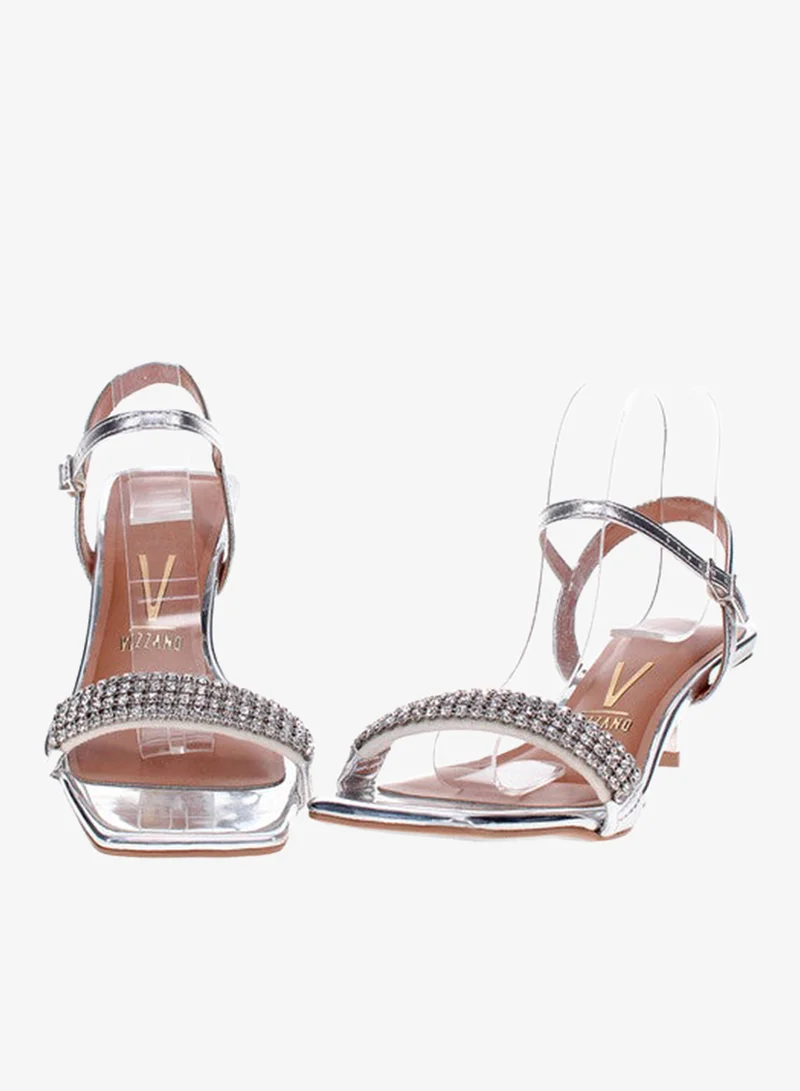 VIZZANO Silver Heels Sandal for Women – Stylish Ladies Heel Sandals & Sling Back Heels for Girls for Women | Best Price UAE