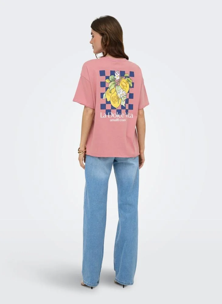 Only  Oversized Short-Sleeve Box Top for Women | Best Price UAE