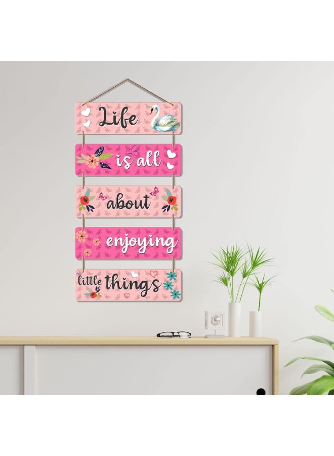 Artvibes Life Is All About Enjoying Things Printed Wooden Wall Hanging | Quotes Decor Item | Wall Poster | Office Decor | Wall Art Print | Inspirational Quotes | Unique Gift Items (WH_6210N) - Image 4