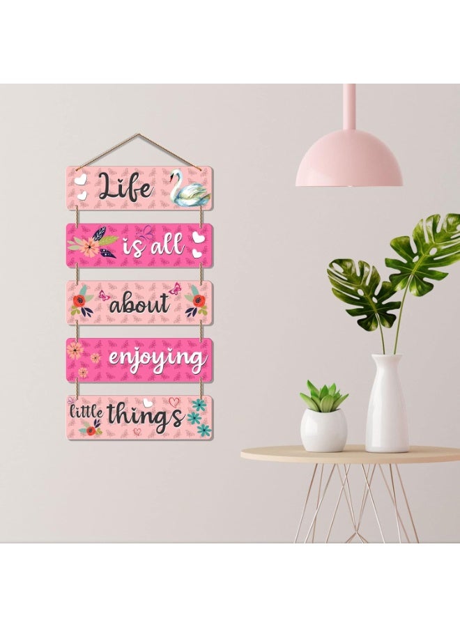 Artvibes Life Is All About Enjoying Things Printed Wooden Wall Hanging | Quotes Decor Item | Wall Poster | Office Decor | Wall Art Print | Inspirational Quotes | Unique Gift Items (WH_6210N) - Image 3