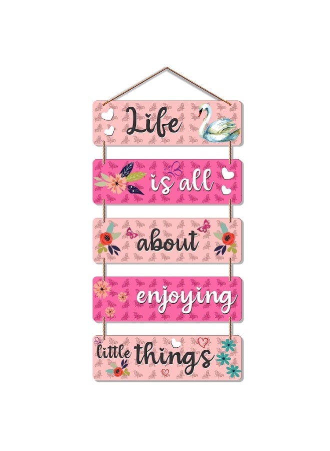 Artvibes Life Is All About Enjoying Things Printed Wooden Wall Hanging | Quotes Decor Item | Wall Poster | Office Decor | Wall Art Print | Inspirational Quotes | Unique Gift Items (WH_6210N) - Image 1