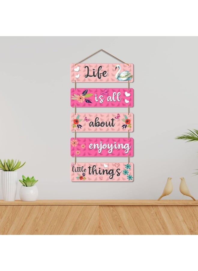 Artvibes Life Is All About Enjoying Things Printed Wooden Wall Hanging | Quotes Decor Item | Wall Poster | Office Decor | Wall Art Print | Inspirational Quotes | Unique Gift Items (WH_6210N) - Image 2
