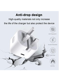 Bukela iPhone Charger [Apple MFi Certified] Apple 20W USB C Fast Charger Plug and 2M/6.6FT USB-C to Lightning Cable, 20W PD UK Adapter Compatible with iPhone 14/13/12/11/Pro/Pro Max/Plus/XS/SE, AirPods-White  - Image 3