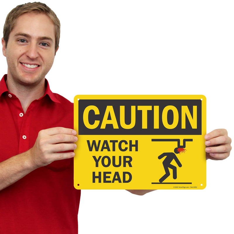 SmartSign تحذير - انتبه لرأسك علامة من سمارت ساين 10 × 14 بلاستيك - Image 3