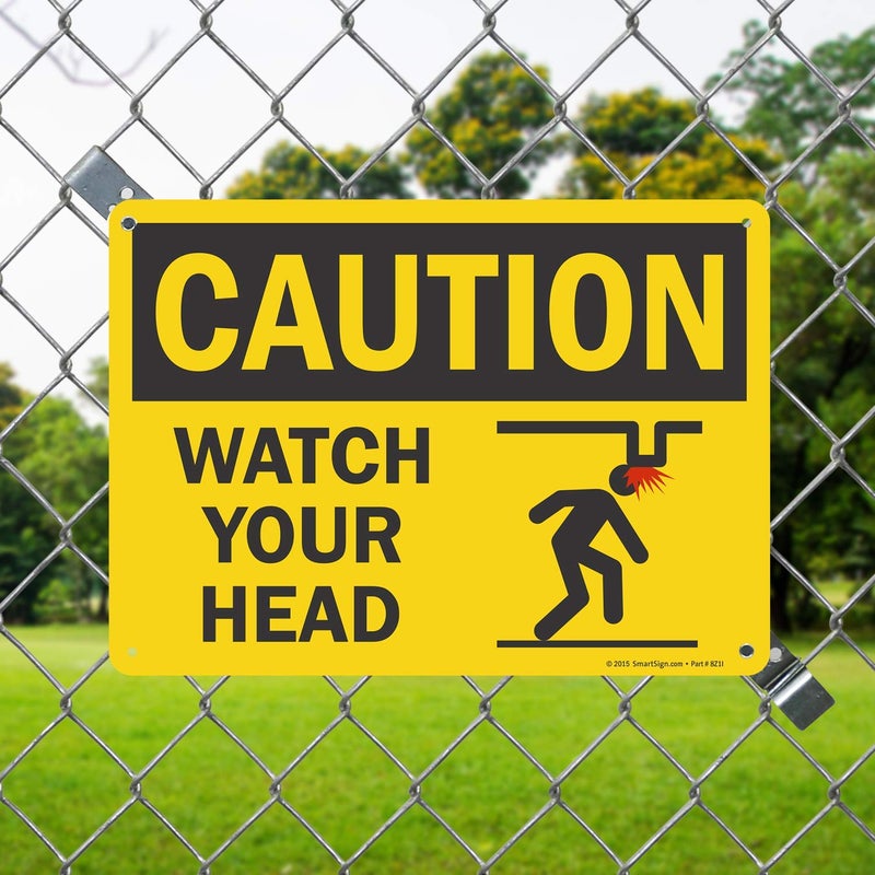 SmartSign تحذير - انتبه لرأسك علامة من سمارت ساين 10 × 14 بلاستيك - Image 2