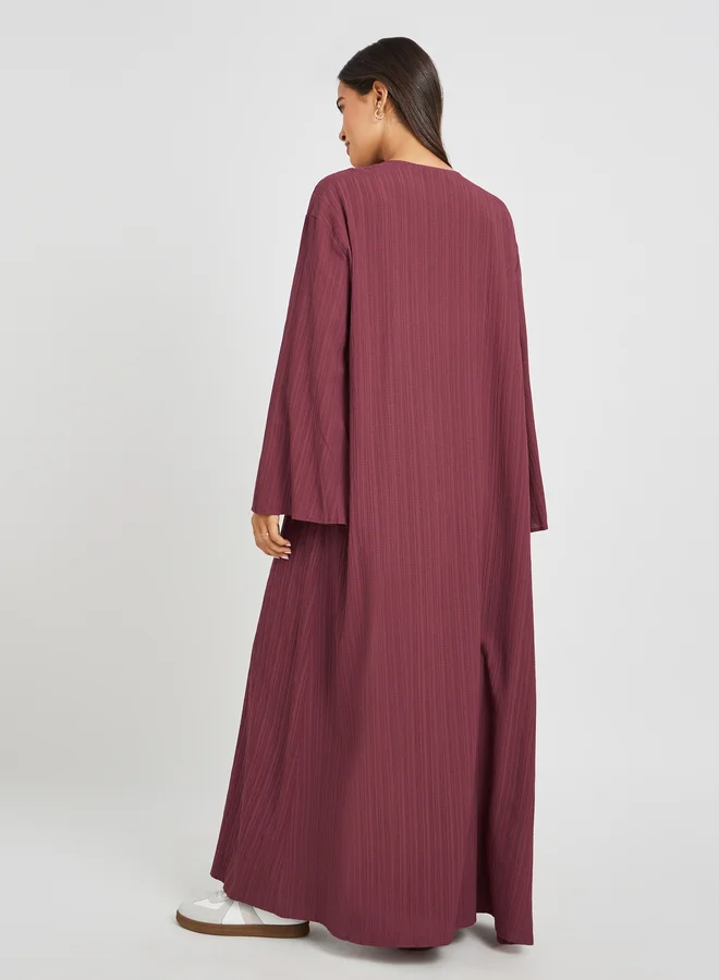 Styli Textured Regular Fit Maxi Length Kimono