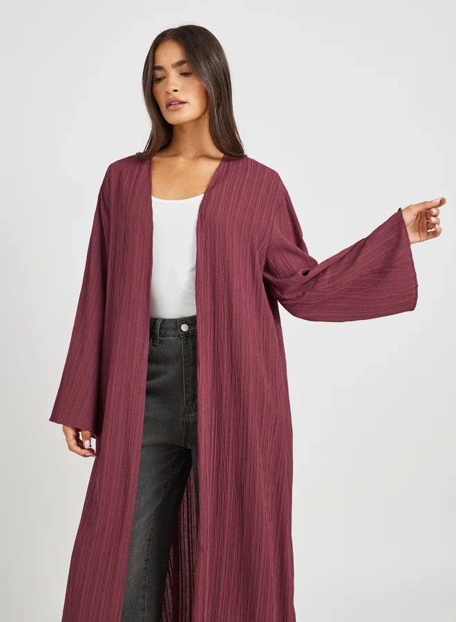 Styli Textured Regular Fit Maxi Length Kimono