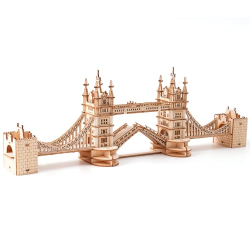 Rowood 3D Puzzles for AdultsDIY Wooden Model Kits for Adults to BuildBirthday London Tower Bridge - Image 1