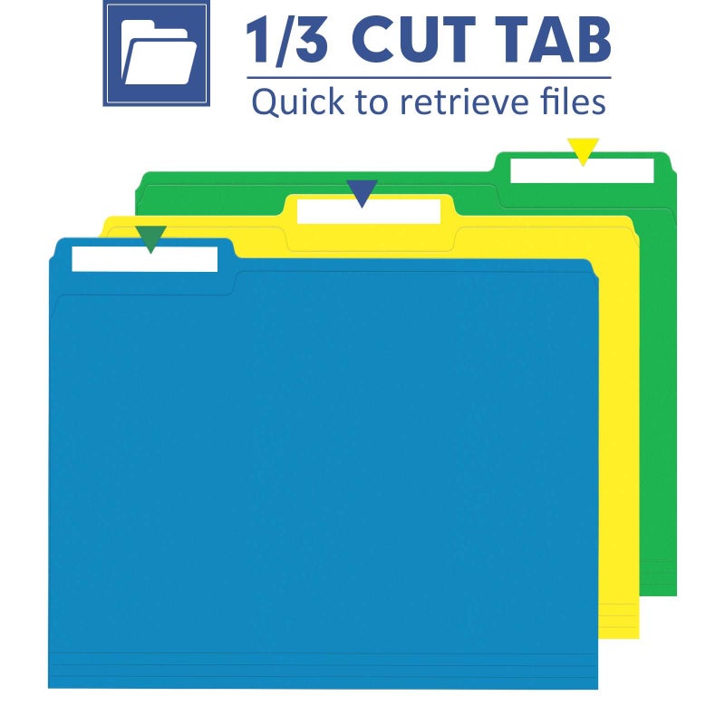 PANDRI File Folder, PANDRI 30 Pack Colored File Folder, 1/3 Cut Tabs, Letter Size, Assorted 6 Colors Filing Folder for Office School Business - Image 3