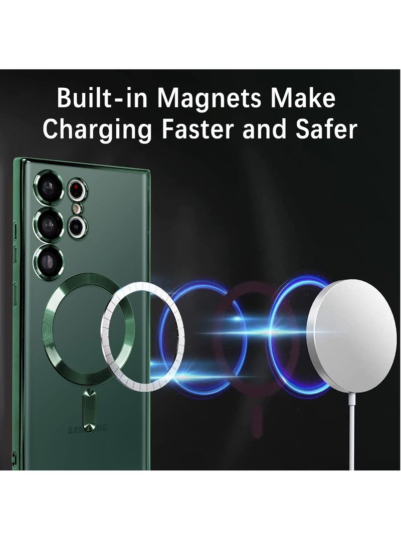 BORTONY Galaxy S23 Ultra Case Plating Magnetic Case with Screen Protector Magnetic Cover Clear Body Slim Fit Shockproof Magsafe for Samsung Galaxy S23 Ultra Cover 6.8 inch - Image 2