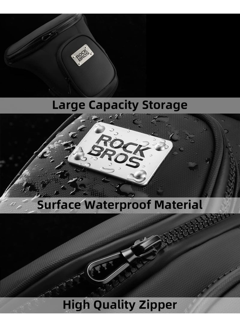 روكبروز حقائب دراجات نارية للرجال والنساء، حقيبة فخذ خارجية مقاومة للماء، حقيبة خصر تكتيكية، حقيبة تخزين متعددة الجيوب مع حزام للساق، مناسبة للمشي لمسافات طويلة، والتسلق، وركوب الدراجات، وصيد الأسماك، والسفر. - Image 4