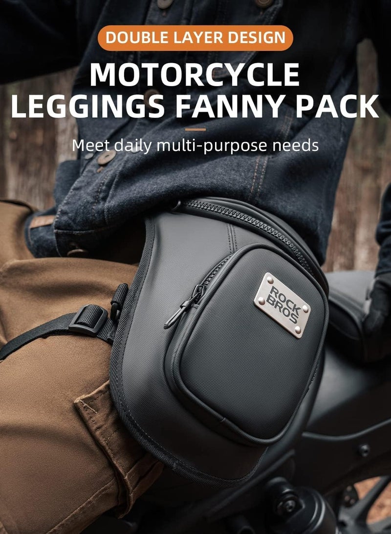 روكبروز حقائب دراجات نارية للرجال والنساء، حقيبة فخذ خارجية مقاومة للماء، حقيبة خصر تكتيكية، حقيبة تخزين متعددة الجيوب مع حزام للساق، مناسبة للمشي لمسافات طويلة، والتسلق، وركوب الدراجات، وصيد الأسماك، والسفر. - Image 5