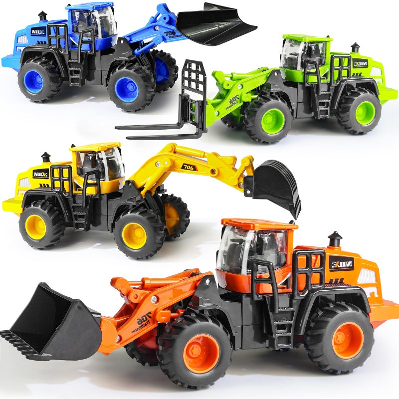 Beestech Construction Truck Toys for 3 4 5 6 7 8 Years Old Boys, Truck Vehicles Sand Sandbox Beach Toys, Excavator Forklift Bulldozer Friction Powered - Image 1
