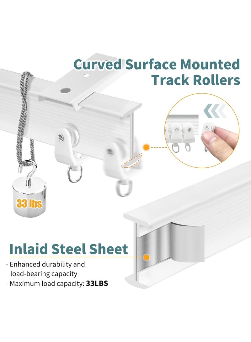 Bluejw Curved Ceiling Curtain Track Bendable Mount for Rail Bunk Bed Bay Window Room Divider Flexible Straight - Image 3