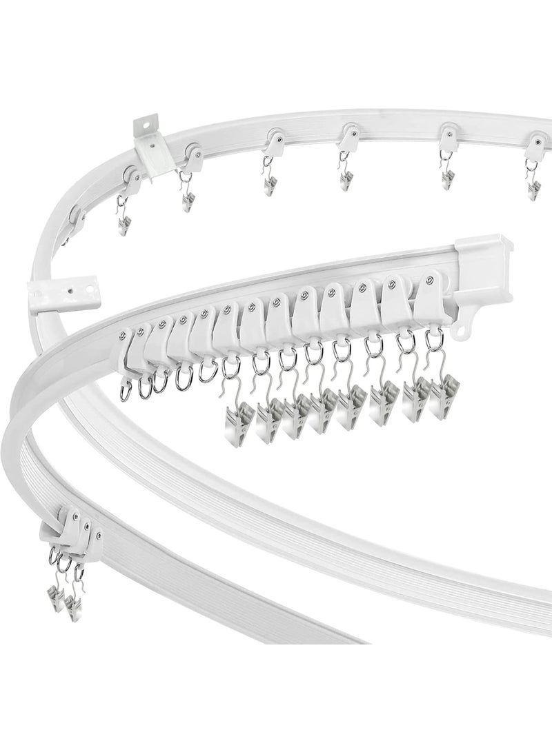 Bluejw Curved Ceiling Curtain Track Bendable Mount for Rail Bunk Bed Bay Window Room Divider Flexible Straight - Image 1