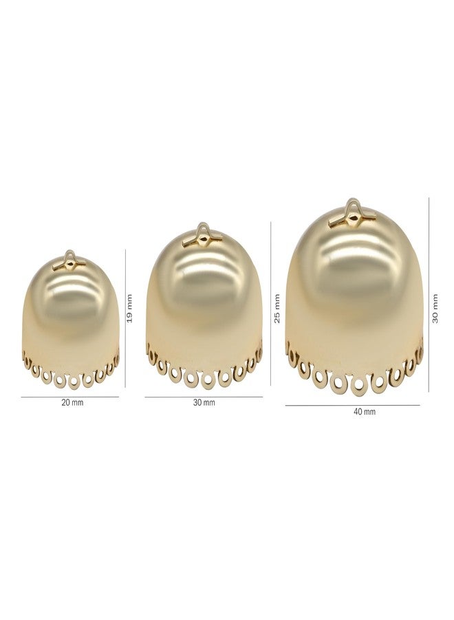 SATRA TRADERS تجار ساترا | الحجم: 30 مم 06 قطعة Jhumki العرقية | روزجولد - Image 3