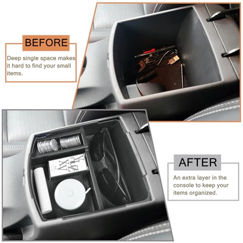 HGWEI Center Console Tray Organizer Compatible with Kia Seltos 2020 2021 2022 2023 2024 2025 2026 Accessories, Middle Armrest Insert Container ABS Secondary Storage Box, Black - Image 3