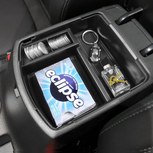 HGWEI Center Console Tray Organizer Compatible with Kia Seltos 2020 2021 2022 2023 2024 2025 2026 Accessories, Middle Armrest Insert Container ABS Secondary Storage Box, Black - Image 1