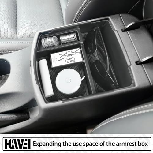 HGWEI Center Console Tray Organizer Compatible with Kia Seltos 2020 2021 2022 2023 2024 2025 2026 Accessories, Middle Armrest Insert Container ABS Secondary Storage Box, Black - Image 5