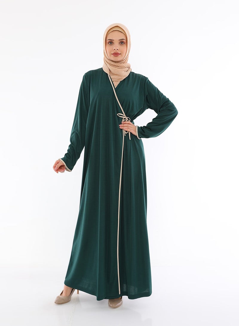 Elanesa  Dark Green Side Muslim Dress  - Image 1