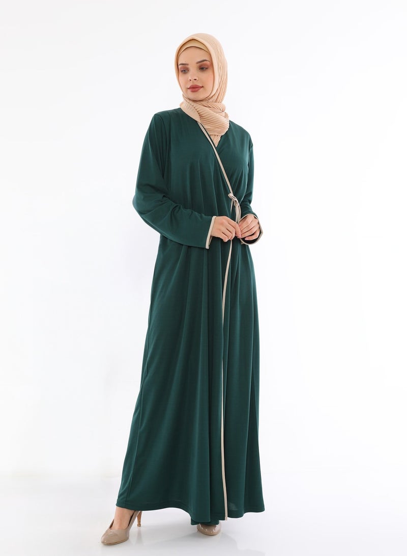 Elanesa  Dark Green Side Muslim Dress  - Image 2