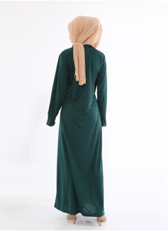 Elanesa  Dark Green Side Muslim Dress  - Image 3