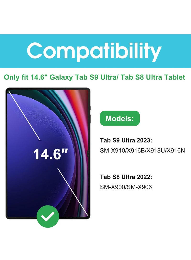 Procases 2 Pack Screen Protector For Galaxy Tab S9 Ultra 14.6 Inch 2023 Tab S8 Ultra 2022 Tempered Glass Screen Film Guard For 14.6“ Galaxy Tab S9 Ultra Tablet Sm X910 X916B X900 X906 - Image 2