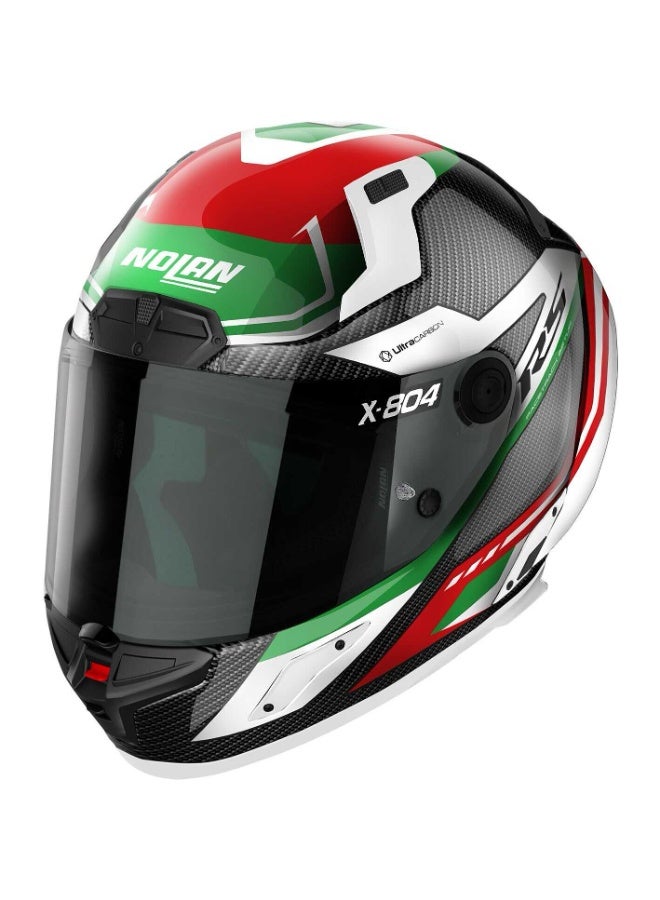 Nolan X-804 RS U.C. MAVEN CARBON (WHITE - RED - GREEN) Helmet - Image 2