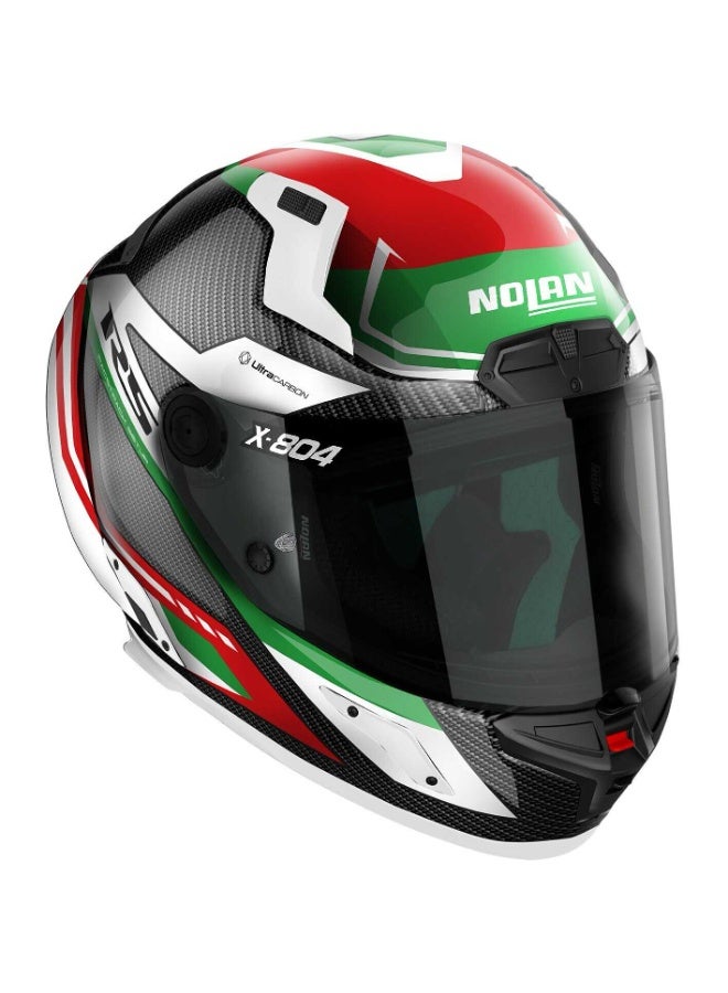 Nolan X-804 RS U.C. MAVEN CARBON (WHITE - RED - GREEN) Helmet - Image 1