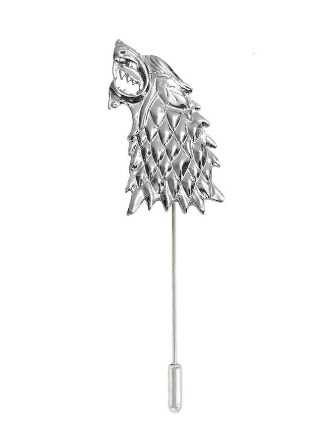 FURE Wolf Lapel Pin Brooch (Antique Rhodium) for Men & Women - Image 1