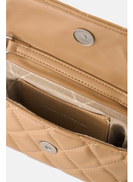 French Connection Women Quilted Crossbody Bag 11 H x 19 L x 5 W cm, Tan  - Image 3