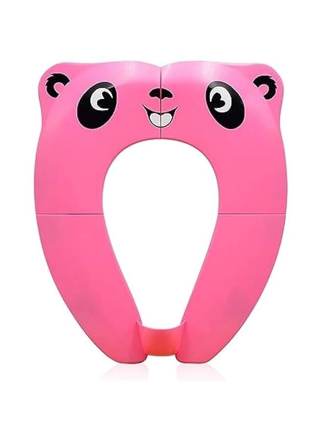 HOOKOR Travel Potties,Toddler Potty Seat Cover Travel Portable Potty Seat for Kids Non-Slip Foldable Toilet Seat Pad with Carry Bag & Splash Guard (Pink) - Image 1