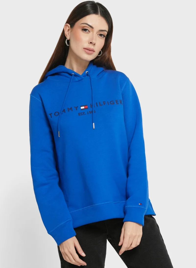 TOMMY HILFIGER Drawstring Detail Printed Hoodie