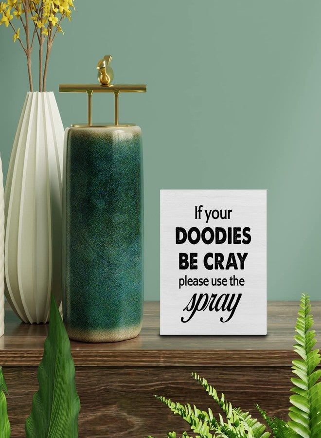 YIDOU Country Bathroom Quote Wood Box Sign Decor Desk Sign Humor Bathroom Wooden Box Block Sign Rustic Home Restroom Shelf Wall Decoration Housewarming Gift - Image 3