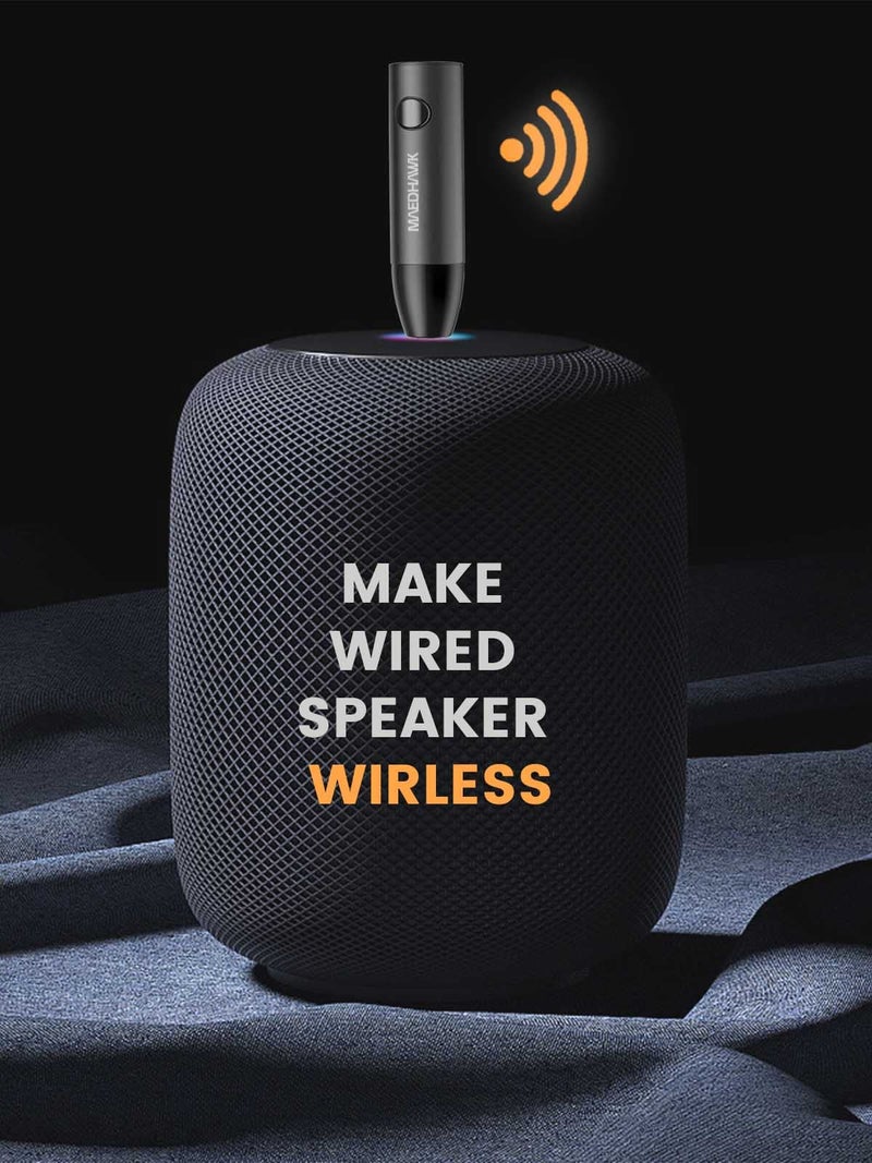Maedhawk 3.5mm Bluetooth Aux Adapter for Car, [Noise Cancelling] Bluetooth 5.0 Receiver with Built-in Mic for Hands-Free Calls, Home Audio Stereo Headphone Speaker Music Streaming - Image 5