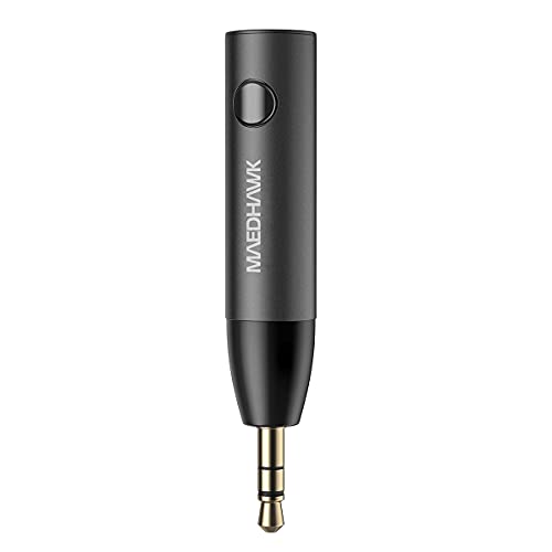 Maedhawk 3.5mm Bluetooth Aux Adapter for Car, [Noise Cancelling] Bluetooth 5.0 Receiver with Built-in Mic for Hands-Free Calls, Home Audio Stereo Headphone Speaker Music Streaming - Image 1