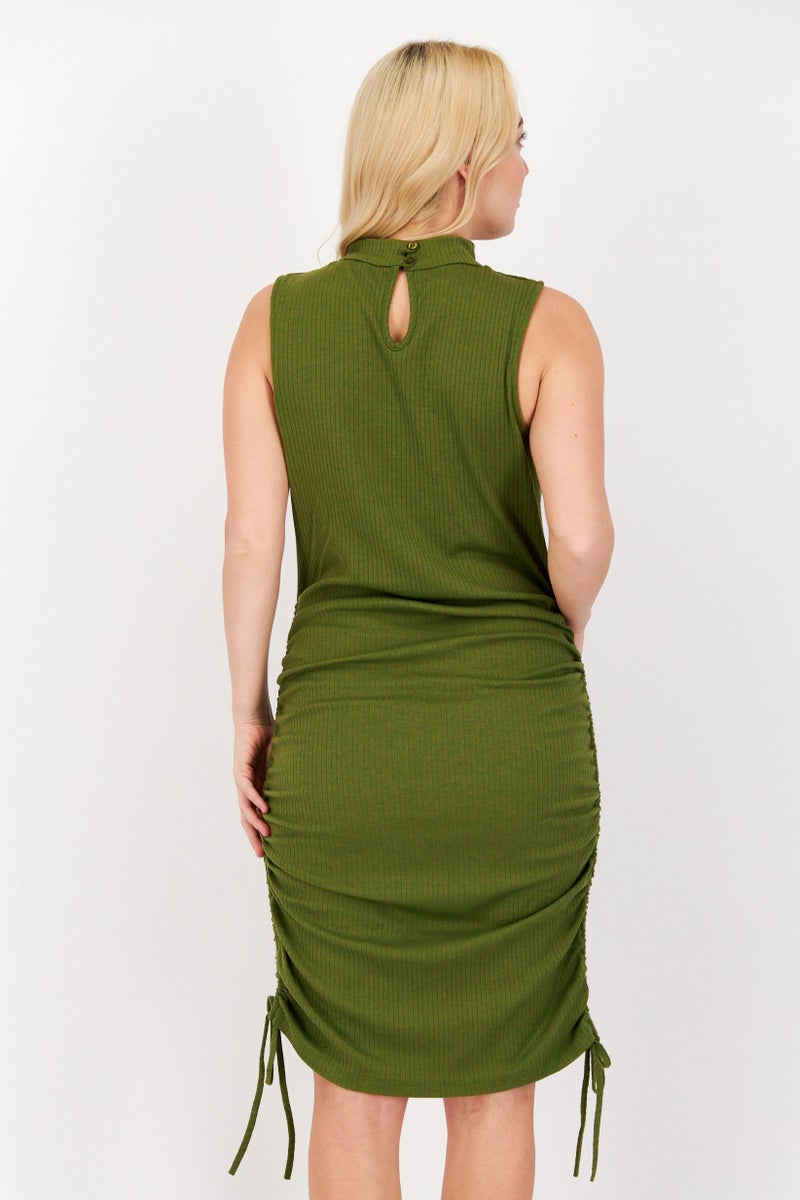Lost + Wander Women Ribbed Midi Dress, Olive - Image 2