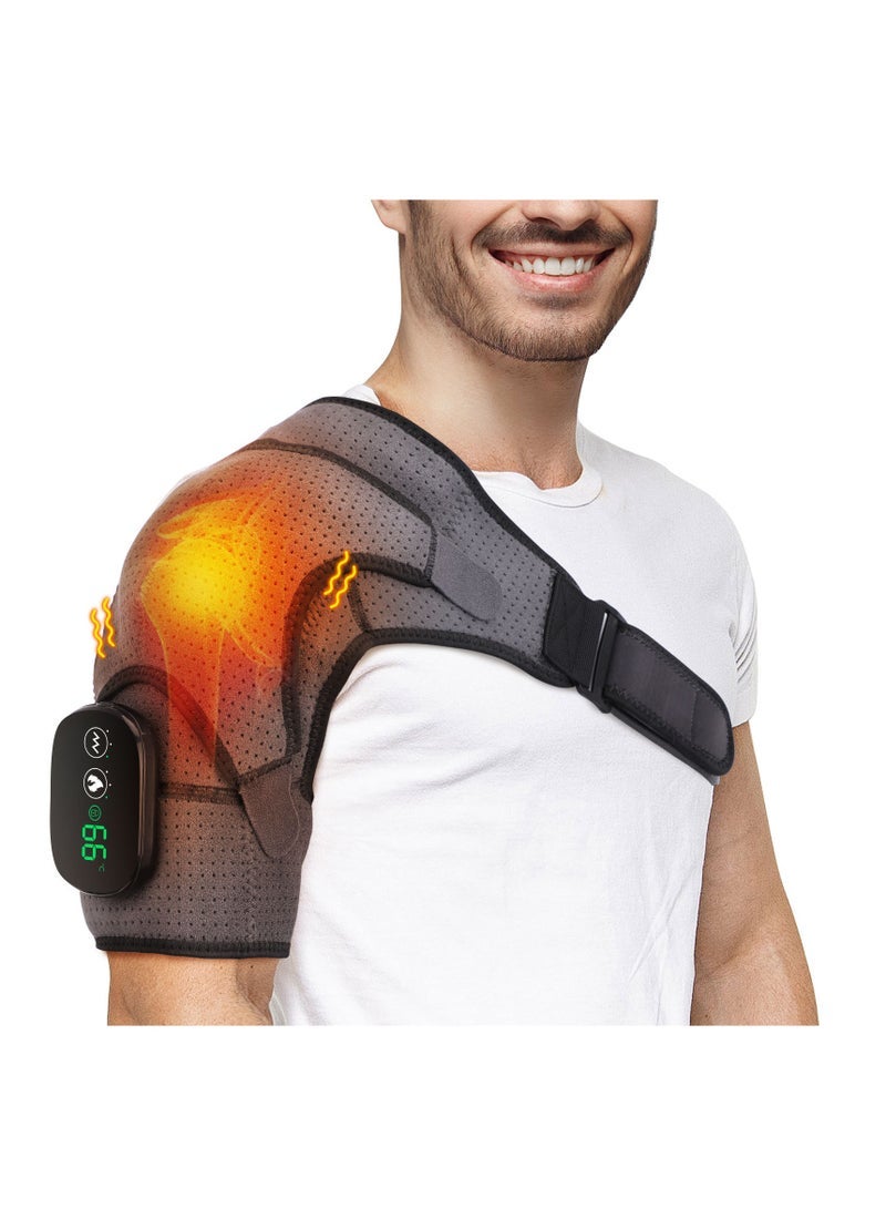 general Electric Heating Shoulder Brace, LED Display, Vibration Shoulder Massage Support Belt Strap, For Arthritis Joint Injury Pain Relief - Image 1
