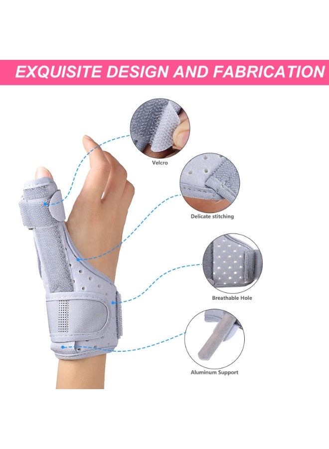 FDTY Reversible Thumb & Wrist Brace for Both Hands, Comfortable Spica Support Splint for Sprains, Arthritis, BlackBerry Thumb, Lightweight and Breathable, Unisex Gray - Image 4
