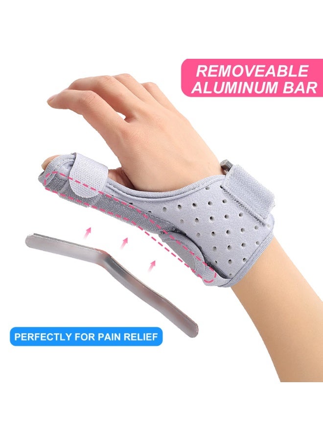 FDTY Reversible Thumb & Wrist Brace for Both Hands, Comfortable Spica Support Splint for Sprains, Arthritis, BlackBerry Thumb, Lightweight and Breathable, Unisex Gray - Image 5