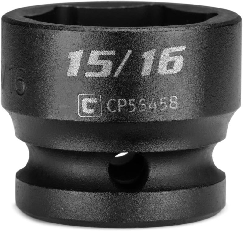 Capri Tools 15/16 in. Stubby Impact Socket, 1/2 in. Drive, 6-Point, SAE (CP55458) - Image 1