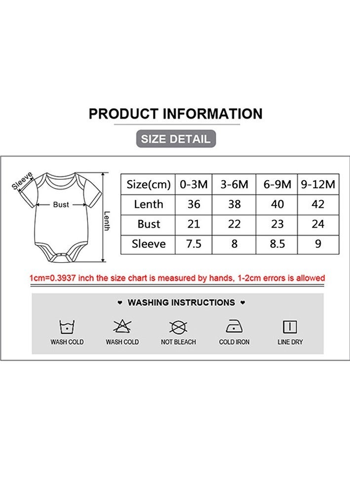 RedMapleTEK 5-piece set of pure cotton jumpsuits for infants and young children, short-sleeved crawling clothes - Image 2