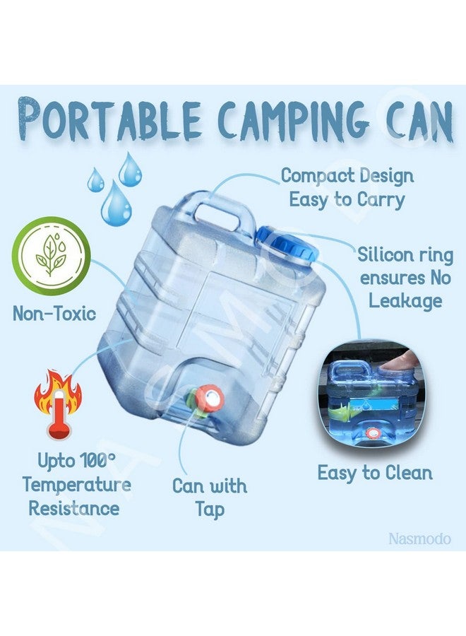 Nasmodo 20 Litre Camping Water Can with Tap Portable Camping Picnic Hiking Water Tank Storage Container for Travelling Water Camper Dispenser Barrel with Faucet(Blue) - Image 3