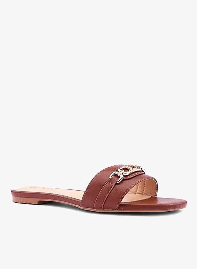 كابلي صنادل نسائية مسطحة منزلقة