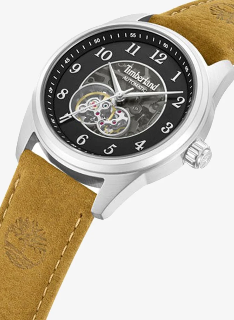 Timberland Northbridge Black Dial Leather Strap Automatic Watch for Men, 43mm
