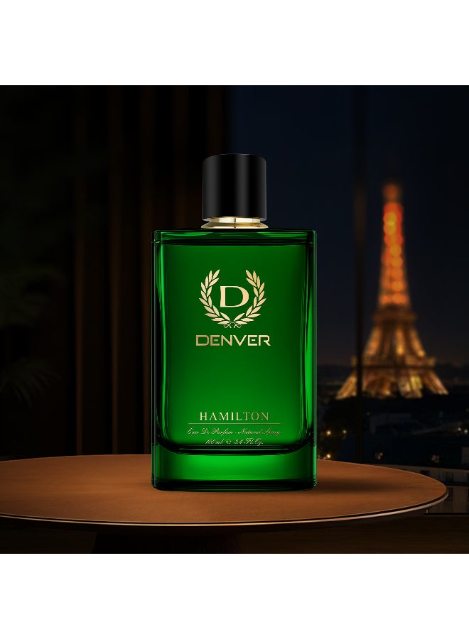 DENVER Hamilton Perfume - 100ML | Long Lasting Perfume Body Scent for Men, Fresh, Aerosol | Fresh Perfume for Men of All Time | Perfume for Men’s - Image 1