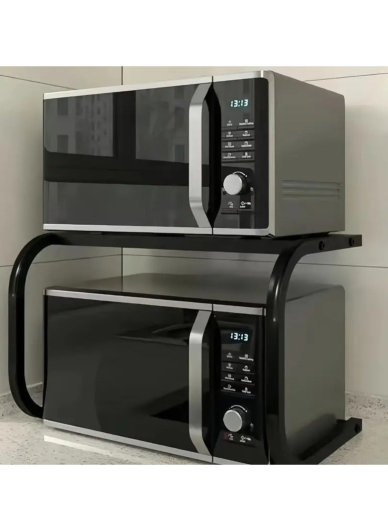 أتش دبليو رف فرن الميكروويف ، رف محمصة الخبز للمطبخ كونتر أعلى المنظم ، 2 طبقات توفير المساحة تخزين الفرن الوقوف - Image 5