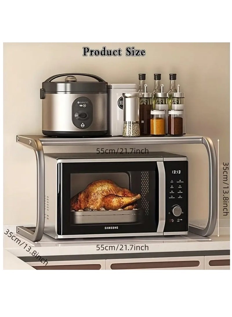 أتش دبليو رف فرن الميكروويف ، رف محمصة الخبز للمطبخ كونتر أعلى المنظم ، 2 طبقات توفير المساحة تخزين الفرن الوقوف - Image 3