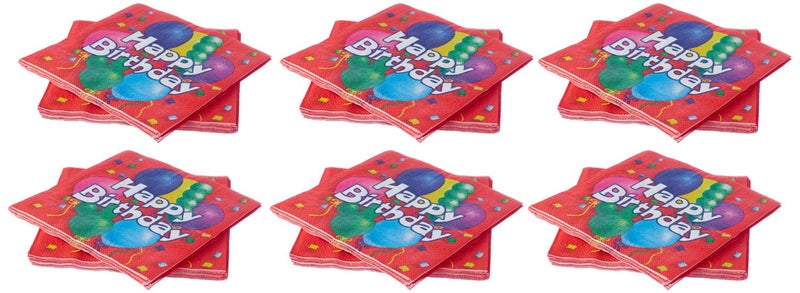 Party Happy Birthday Print Party Napkins Set 33 x 33 cm - 12 Pieces - Image 1