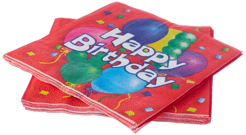 Party Happy Birthday Print Party Napkins Set 33 x 33 cm - 12 Pieces - Image 2